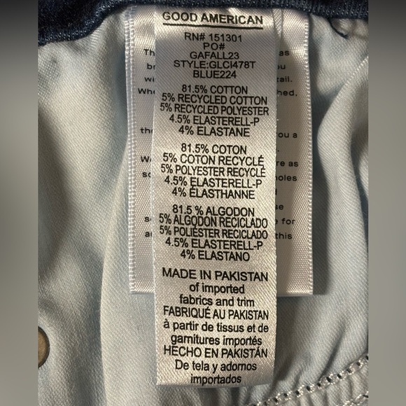 Good American Jeans Always Fits Size 6-12 Dark Blue Tapered Leg High Waist - Picture 7 of 11